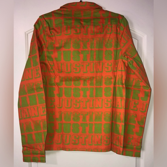 (115)- This ORANGE AND NEON GREEN Jean outfit is amazing and a show stopper!🤯 - Picture 5 of 6